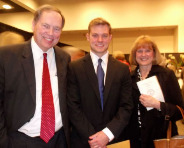 New admittee Bryan Schrempf (middle) with his parents, Jim and Janet Schrempf.