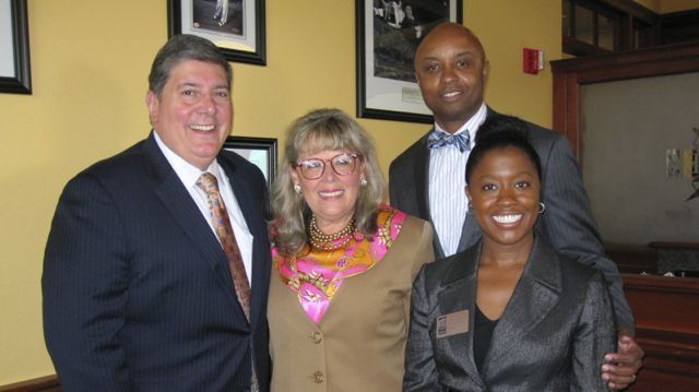 ISBA President-elect Richard D. Felice; Paula H. Holderman; Vincent F. Cornelius, ISBA third vice president; and DAWL President, Chantelle Porter.