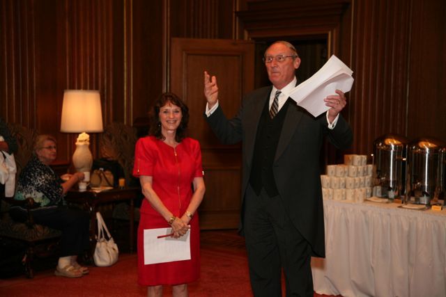 The soon-to-be retirees: ISBA Director of Bar Services Janet Sosin and Supreme Court Clerk William Suter