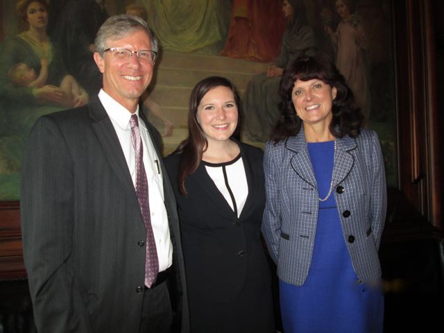 New admittee Rachel Lawrence with parents, Judge Paul Lawrence and attorney Helen Ogar