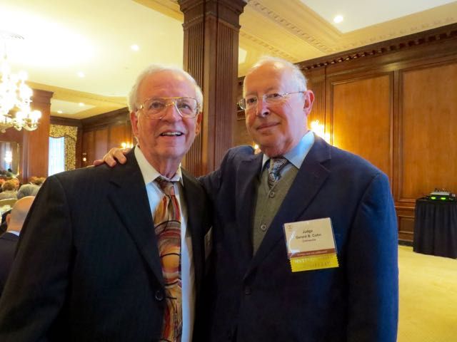 Robert Broverman and the Hon. Gerald Cohn were fraternity brothers at Illinois College in Jacksonville and hadn't seen each other since graduating. The pair were reunited at the Distinguished Counsellors Luncheon. 