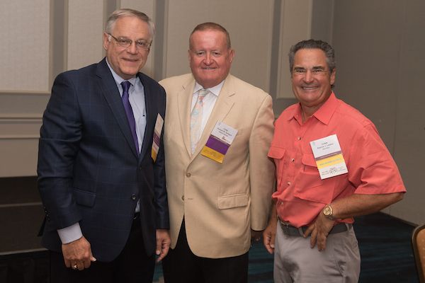 Third vice president Dennis Orsey, President Russell Hartigan, and Hon. Patrick Leston
