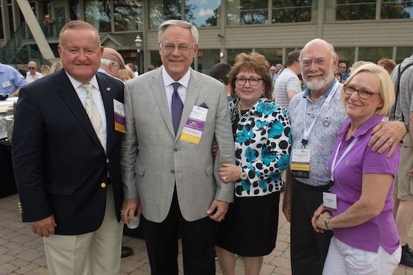 President Russell Hartigan, Dennis Orsey, his wife, George Ripplinger, and Terry Ripplinger
