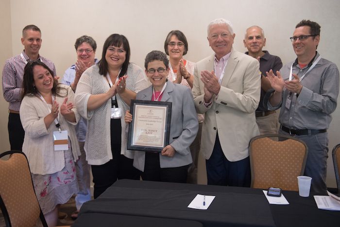 Hon. Nancy Katz receives an award&nbsp;
