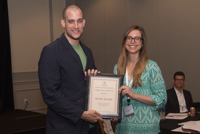 Shane Blank, Young Lawyer of the Year Award recipient, and Marron Mahoney
