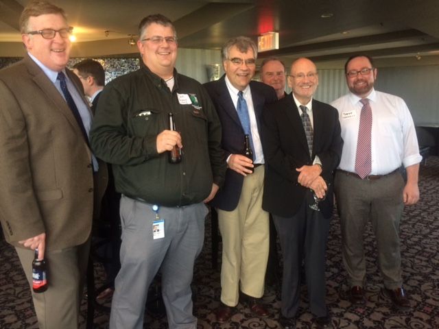 Eric Lohrenz, Asst Atty General, Environmental Bureau South, Illinois Attorney General&#39;s Office (Springfield); Michael Mankowski, Director, Division Oil and Gas, Illinois Department of Natural Resources, Springfield; James Morgan, Deputy General Counsel, Division of Legal Counsel, Bureau of Air; John Taylor, private practice, Springfield (peeking through); Ray Callery; David Samuels;&nbsp;and Asst. Atty General, Environmental Bureau, South, Illinois AGO Springfield
