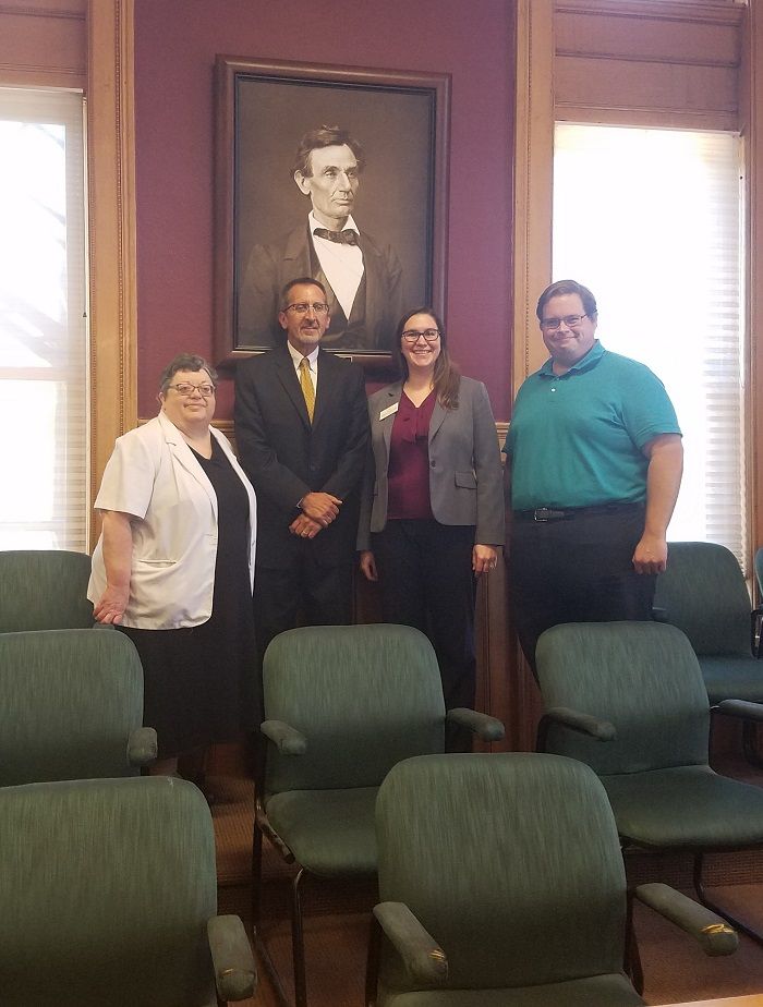 A high-quality reproduction of a famous Abraham Lincoln photograph was presented to the Jersey County Courthouse on July 11 in Jerseyville. 