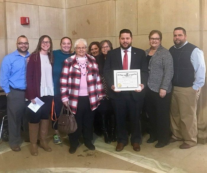 New attorney James LeVault with his family 