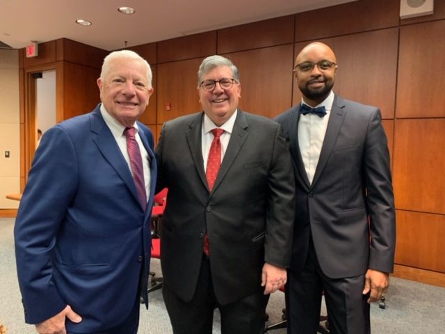 ISBA President David B. Sosin, ISBA Past President Hon. Richard D. Felice, and ISBA Past President Hon. Vincent F. Cornelius