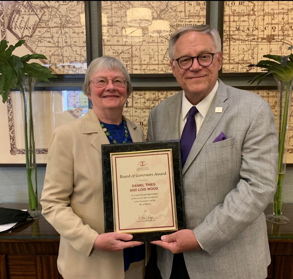 Lois Wood and ISBA President Dennis Orsey