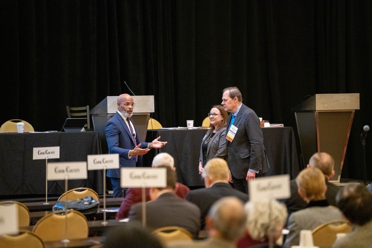 DEI presenter Toussaint Romain used two members for a demonstration.