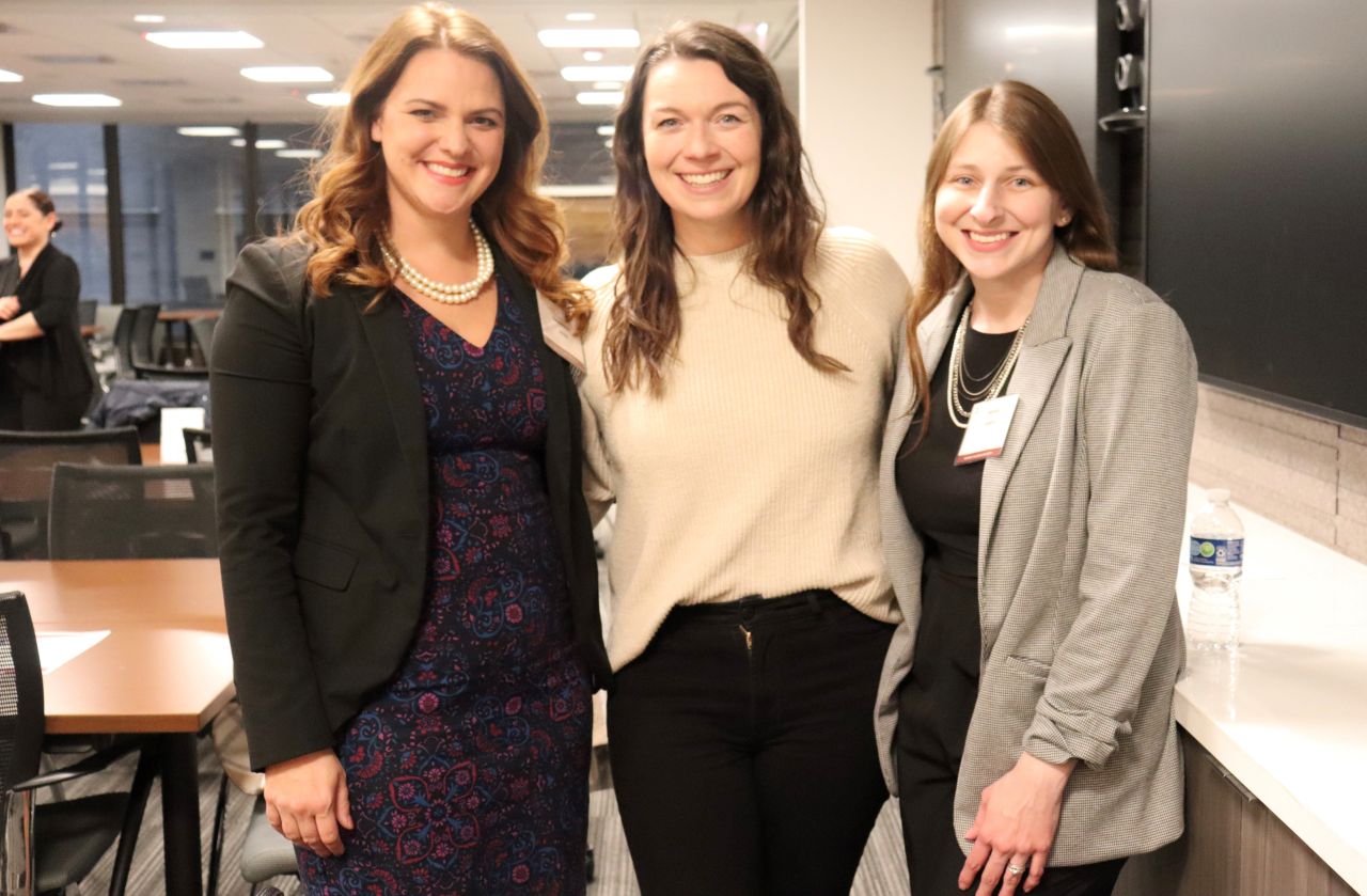 left to right: YLD Speed Networking Co-Chair Genevieve Miller, YLD member Judy Conway who served as a mentor, and YLD Vice Chair Hannah Lamore