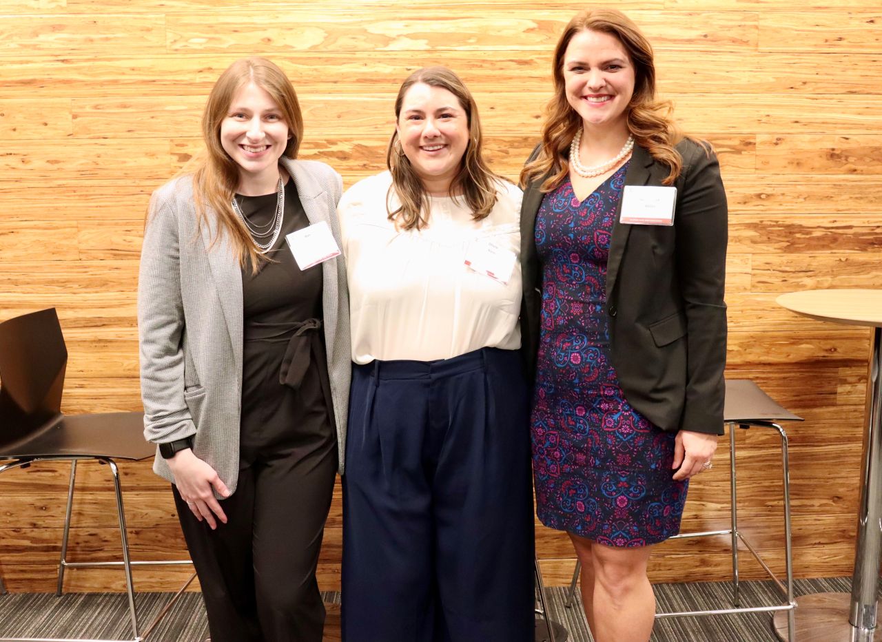 left to right: YLD Vice Chair Hannah Lamore and YLD Speed Networking Co-Chairs Olivia Basu and Genevieve Miller