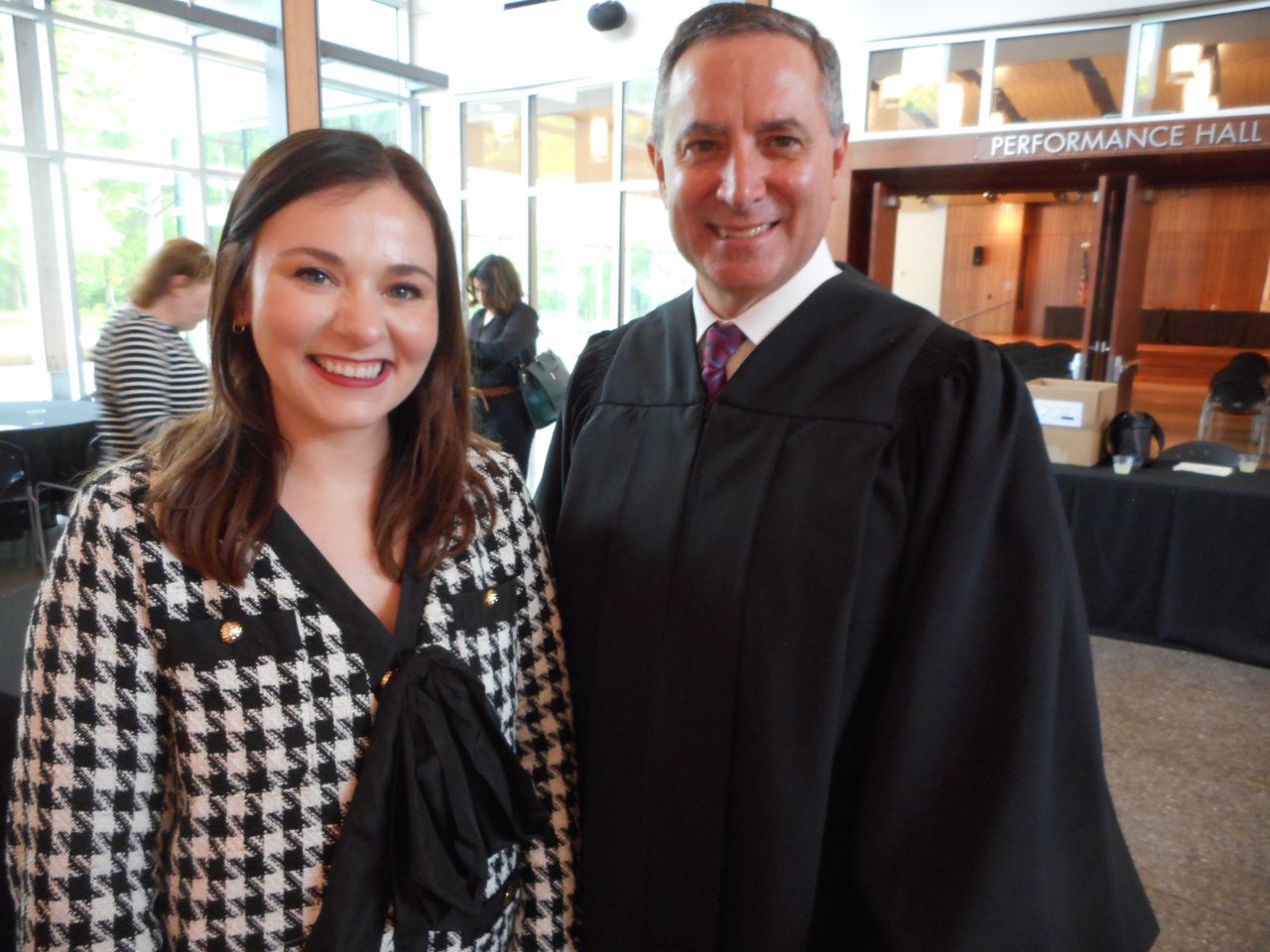 Admittee Natalie Spangler and Justice David K. Overstreet