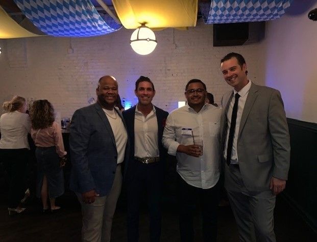 L-R: Raymond Rushing (2023-24 Cook County Bar Association President & Counsel at Cummins, Inc.), Eduardo Fernandez and Carlos Aparicio (Aparicio Law Office LLC), and Evan Schanerberger (ISBA member and event chair, Schanerberger Law)