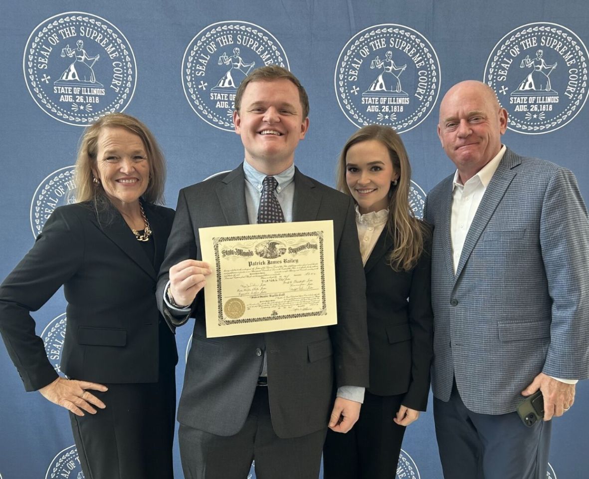 New lawyer Patrick Bailey with his family