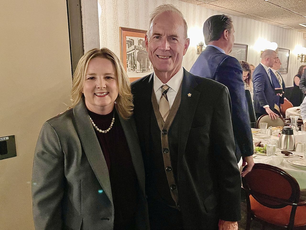 Illinois Fourth District Appellate Court Justice Amy C. Lannerd with Don Tracy.