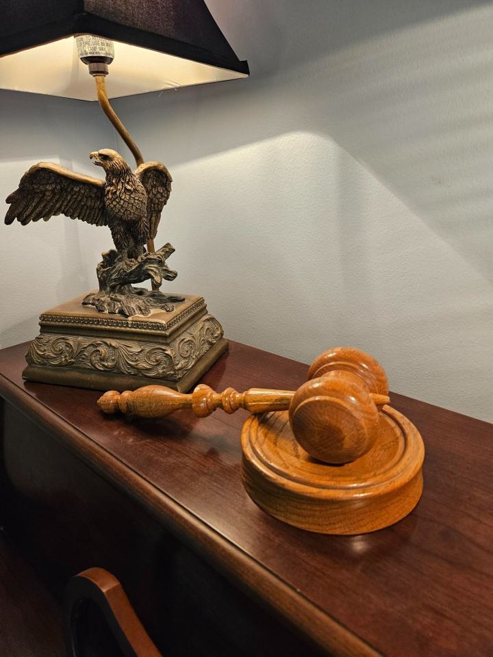 Karen Burkhart: "I treasure this hand-crafted gavel, a gift from Fifth District Appellate Judge Charles Chapman to me, his senior law clerk for 13 years. He presented it to me as a token of appreciation for unwavering dedication and service to the court."