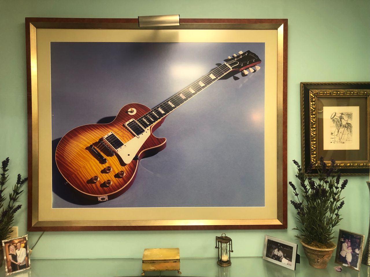 Steven Russo: "Straight from the files of 'urban legends' and 'stuff you can’t make up'. From under his bed, the original owner pulled this perfect, untouched instrument – universally acknowledged as 'the most spectacular specimen in captivity.' I had the blessing of acquiring this holy grail of guitars – a 1959 Gibson Les Paul Sunburst Standard. Over the decades, she has been played and coveted by many rock icons and personal friends, including Jeff Beck, Jimmy Page, and Eric Clapton. All agree - none is equal to this guitar I was blessed with finding over 50 years ago - while enjoying my first career!"