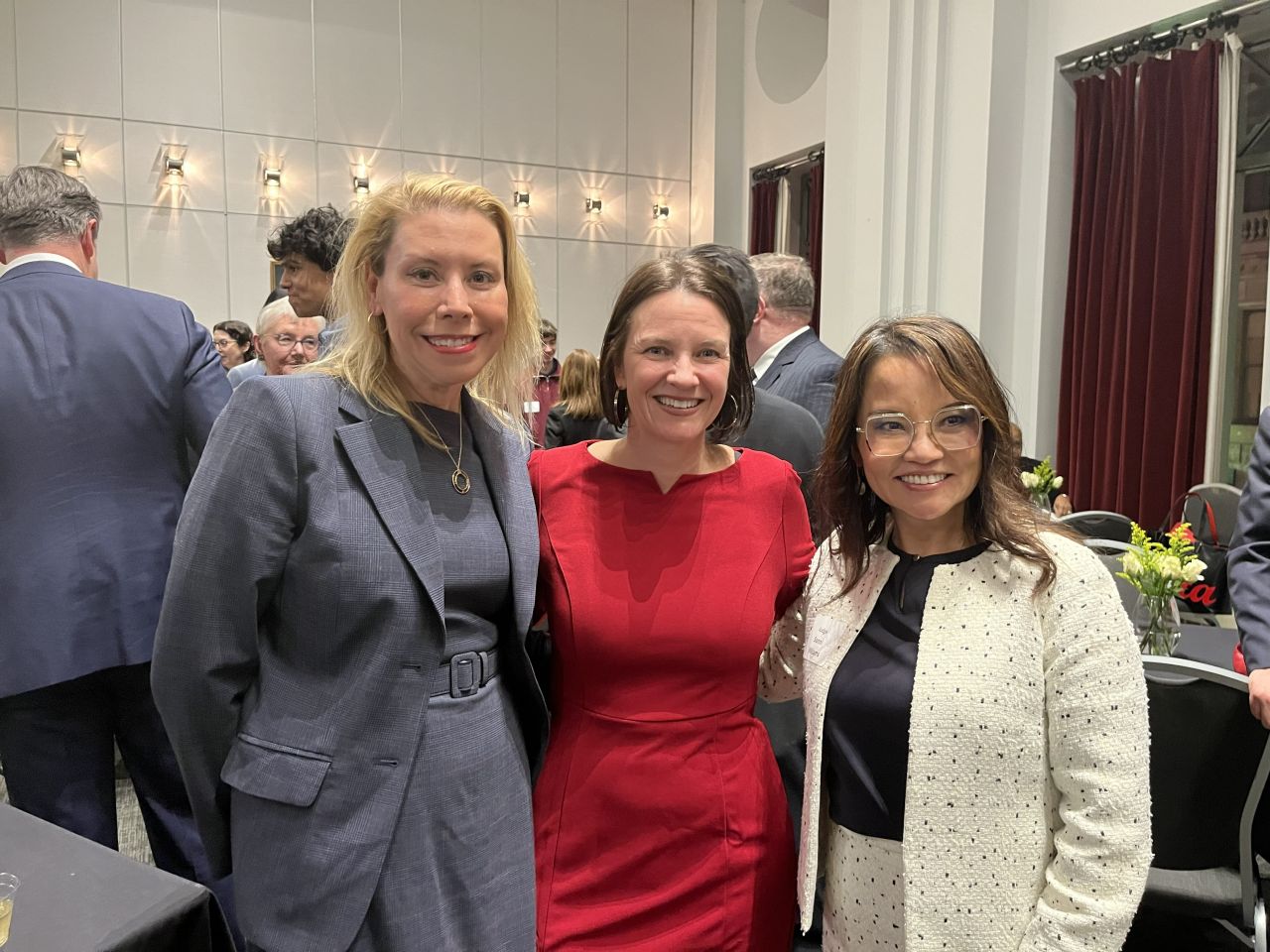 3rd Vice President Heather McPherson (left), ISBA President Bridget Duignan (center), and Immediate Past President Sonni Choi Williams