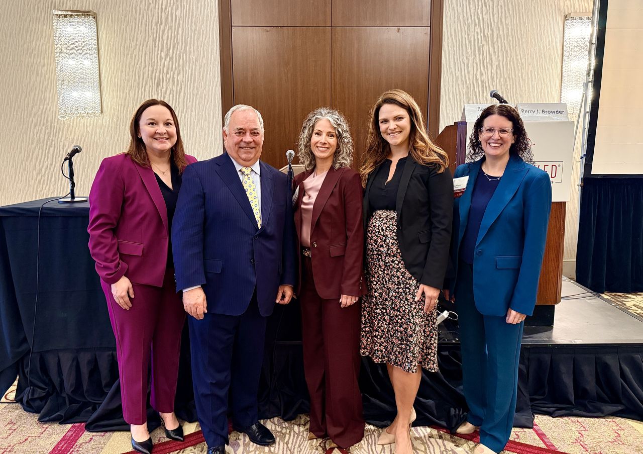 [L-R]: 3rd VP Emily Masalski, President Perry Browder, Chair Rachel Hernandez, Vice-Chair Genevieve Miller, & President-Elect Sarah Toney