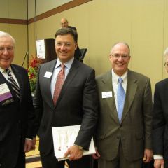 (Click to enlarge) ISBA President John O'Brien, ISBA 2nd Vice President John Locallo, ISBA 3rd Vice President John Thies and Illinois State Supreme Court Chief Justice Thomas Fitzgerald.