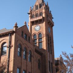The clock and bell tower of the Champaign County Courthouse recently restored thanks to over $1.1 million raised by local residents.