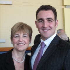 Former ISBA President Cheryl Niro with her son, Christopher, who was admitted to the bar on Thursday.