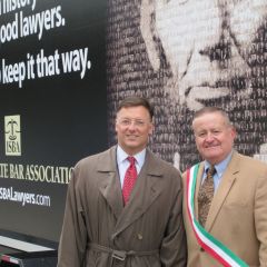 ISBA Second Vice President John Locallo (left) and Board member Russ Hartigan marched beside the ISBA