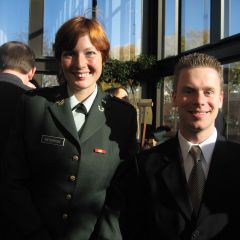 New admittees First Lt. Jessica Herdrich of Carol Stream and Tim Hayden of Addison