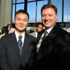 ISBA 2nd Vice President John Locallo with new admittee Paul Lee of Naperville