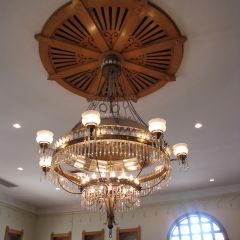 The chandelier and medallion are original to the courthouse.