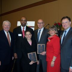 Left to right: David Sosin, Vince Cornelius, Judge Katz, Chief Judge Holderman, Paula Holderman, John Locallo