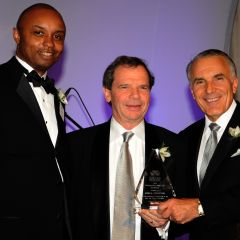 IBF Board President Vince Cornelius, State Sen. President John Cullerton and Award Presenter Michael Monico