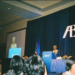 Hon. Arnette R. Hubbard addresses the audience after accepting her Brent Award.