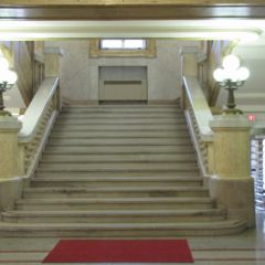 Grand stairway to second floor
