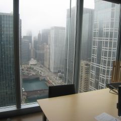 The view from a corner partner office on the 31st floor.