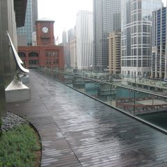 This is the 6th floor terrace overlooking the Chicago River. Access is just off the lobby.
