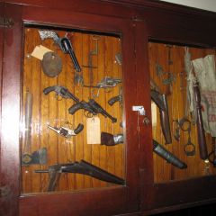 Antique gun case near first floor lobby