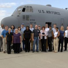 Participants in the Peoria County Bar Association's Military Affairs Seminar on Sept. 23 enjoyed a ride on a C130 cargo flight. Participants included (from left to right): Donald Jackson, Rodney Clark, Sherry Allen-Baumgart, Michele Miller, Linda Raineri, Patricia Hurt, William Rasmussen, Ketura Baptiste, Jay Scholl, David Benckedorf, Joseph Butler, Megan Moore, Brian Clauss, Akeela Savage White, Thomas Cunnington, Jeanne Wood, Patricia Orler and Michael Lied.