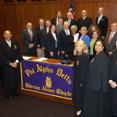 The Chicago Alumni Chapter of Phi Alpha Deltar Law Fraternity recently had a record number of alumni initiates pledge to further its mission of service to the student, school, profession and community.