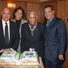 Judge Leighton with members of his firm, Neal & Leroy, where he is Of Counsel: Mike Leroy, Jeanette Sublett, Judge Leighton, Langdon Neal