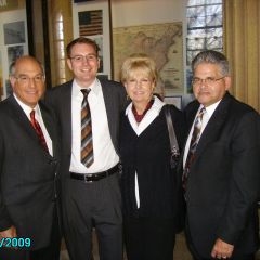 ISBA President Elect Mark Hassakis, Ryan Reguly, Bobbie Lipsky, ISBA member Nolan Lipsky