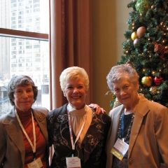 The three female members of the Class of 1960 who were honored (left to right) Charlotte Ziporyn, Chicago; Carole Bellows, Chicago; Claireen Herting, Park Ridge.