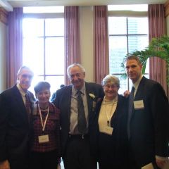Distinguished Counsellors Howard Goffen (right) and Milton Jacobson (center) with their families