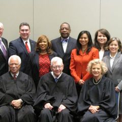 Representatives from local bar associations with the justices.