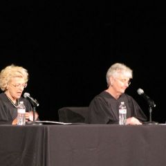 Supreme Court Justices Anne Burke and Mary Jane Theis presided over the ceremony.