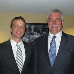 New admittee August Appleton and his father, Illinois Appellate Justice Thomas R. Appleton - who presented the motion for admission on behalf of the class