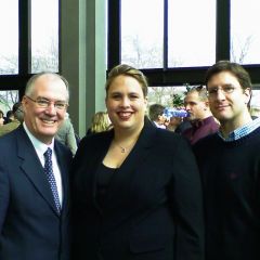 ISBA 2nd Vice President John Thies with new admittee Maggie Callaghan and her husband, Rory 