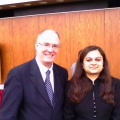 ISBA 2nd Vice President John Thies with new admittee Avani Patel of Downers Grove